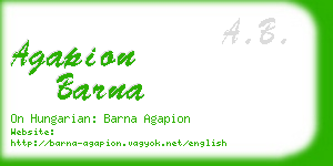 agapion barna business card